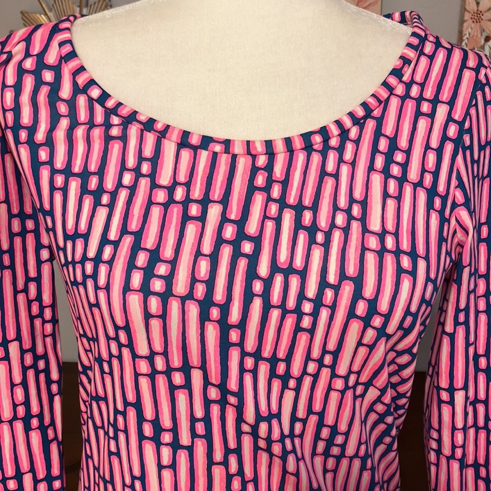 Lilly Pulitzer Mandevilla Beacon dress pink & blue stretch NWOT S - Picture 2 of 10